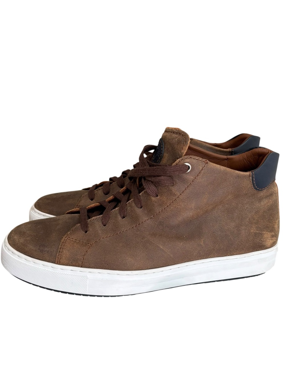 Johnston & Murphy Anson Men's Brown Leather High-Top Sneakers 10 1/2